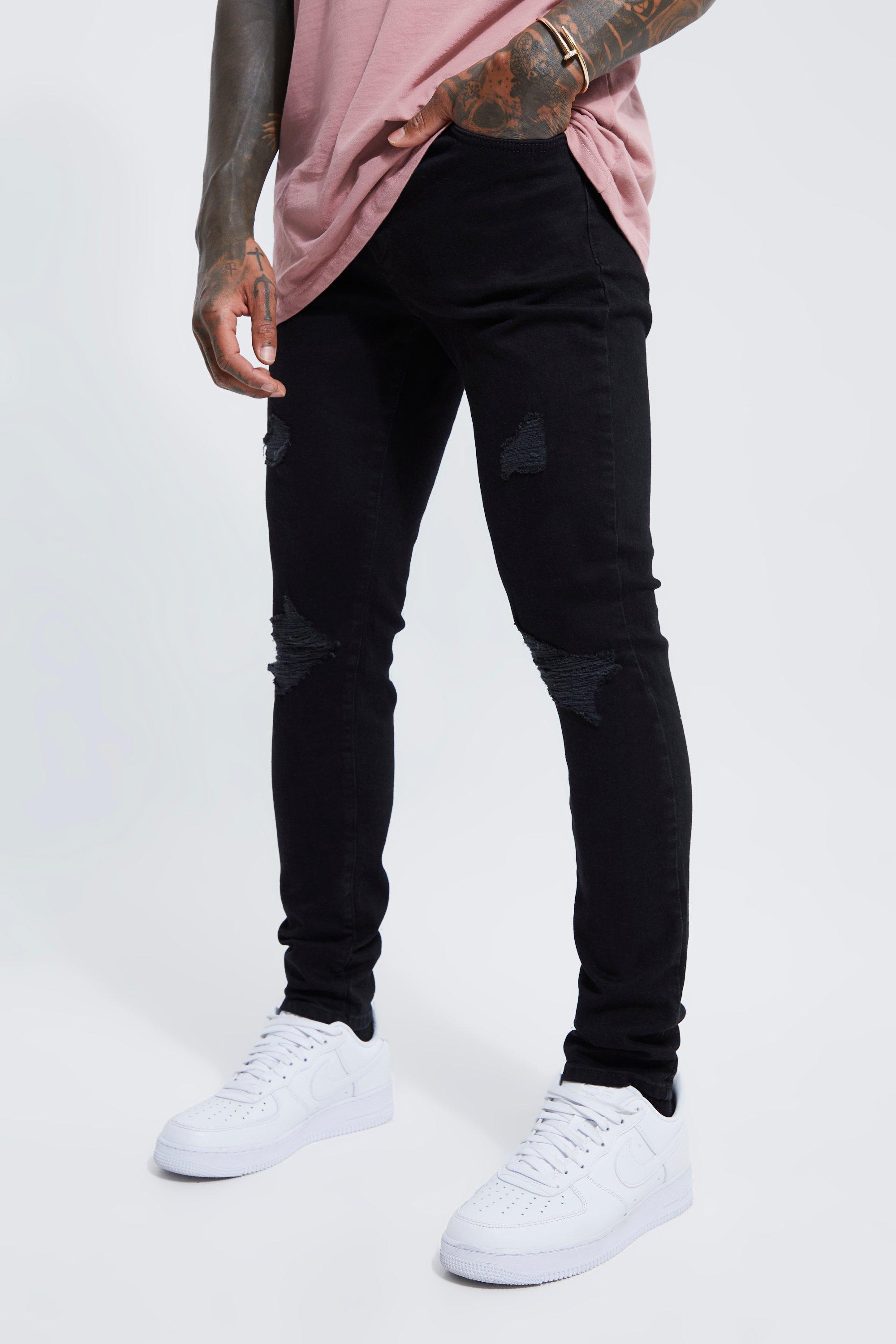 Black skinny store jeans knee rip